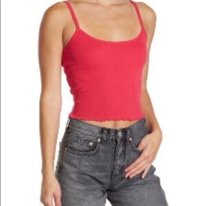 Red Pointelle Knit Cami Tank Top XL NEW WITH TAGS​​​​​